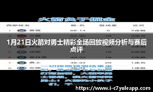 1月21日火箭对勇士精彩全场回放视频分析与赛后点评